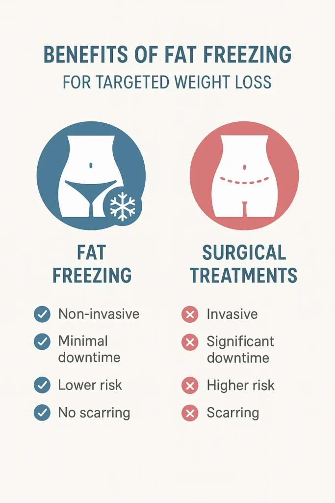 graphic showing the benefits of fat freezing Hertfordshire