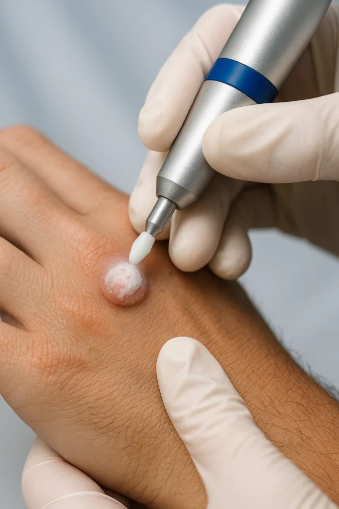 example of wart removal Hertfordshire using cryopen