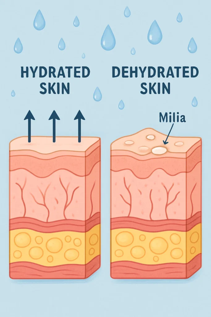 The importance of hydration and milia production Hertfordshire