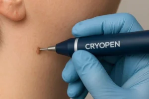Person receiving skin tag removal Hertfordshire